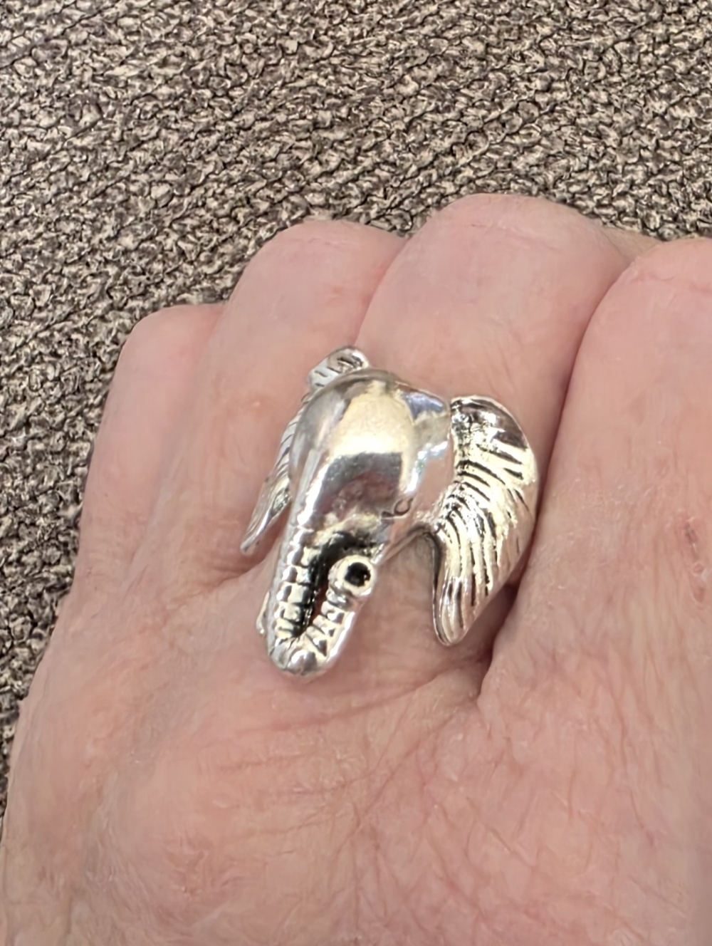 New.Silver plated elephant Ring size 7 Or 8